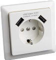 Stikkontakt 1V enkel m/jord USB